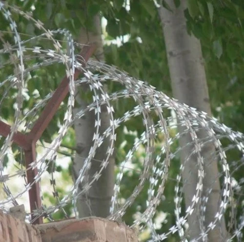 Hot dipped galvanized razor wire application 2